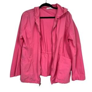 Fresh Produce Pink Cotton Lightweight Jacket Womens L Beachy Casual Summer Coat
